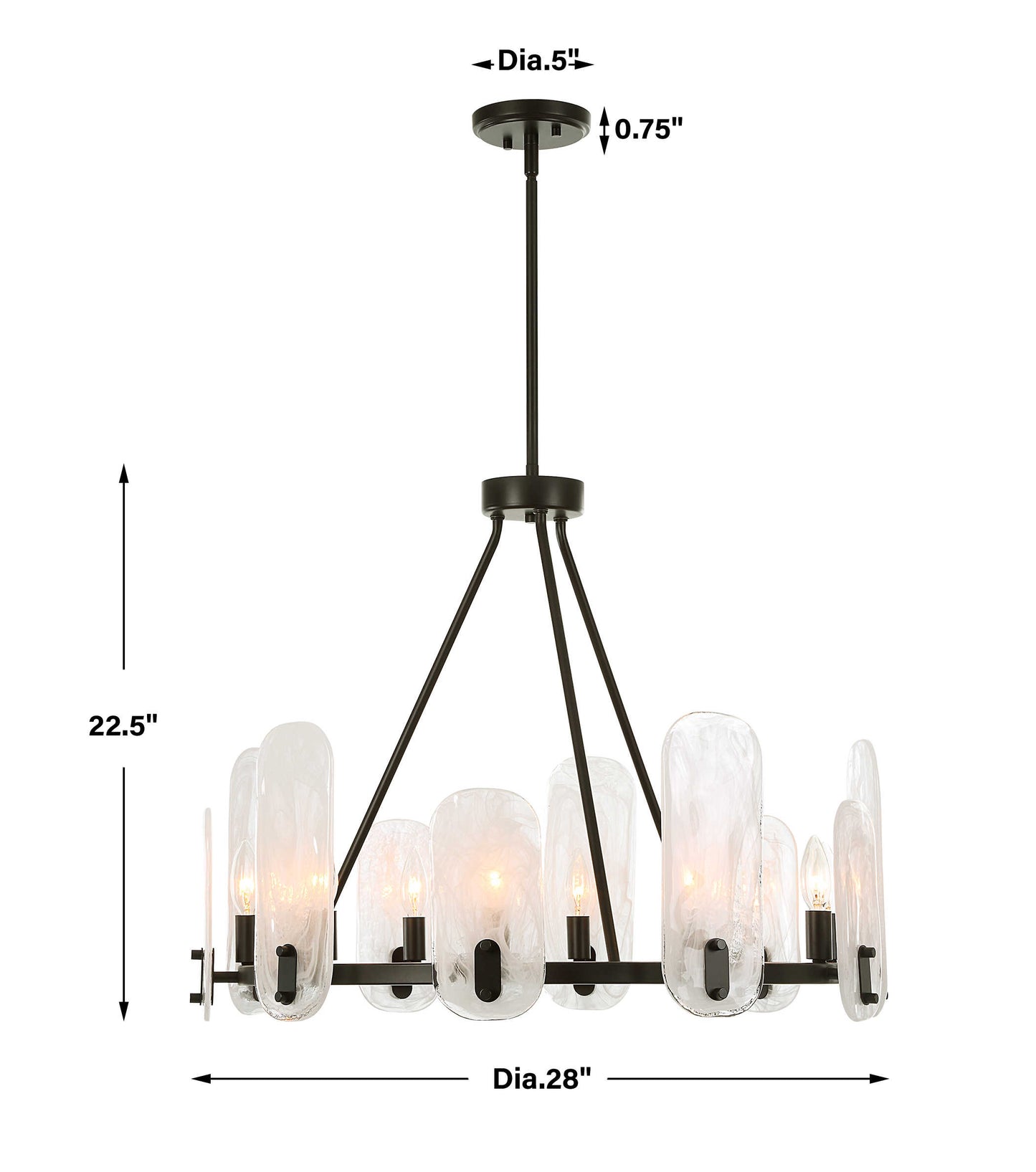 Ellipse, 10 Lt Chandelier