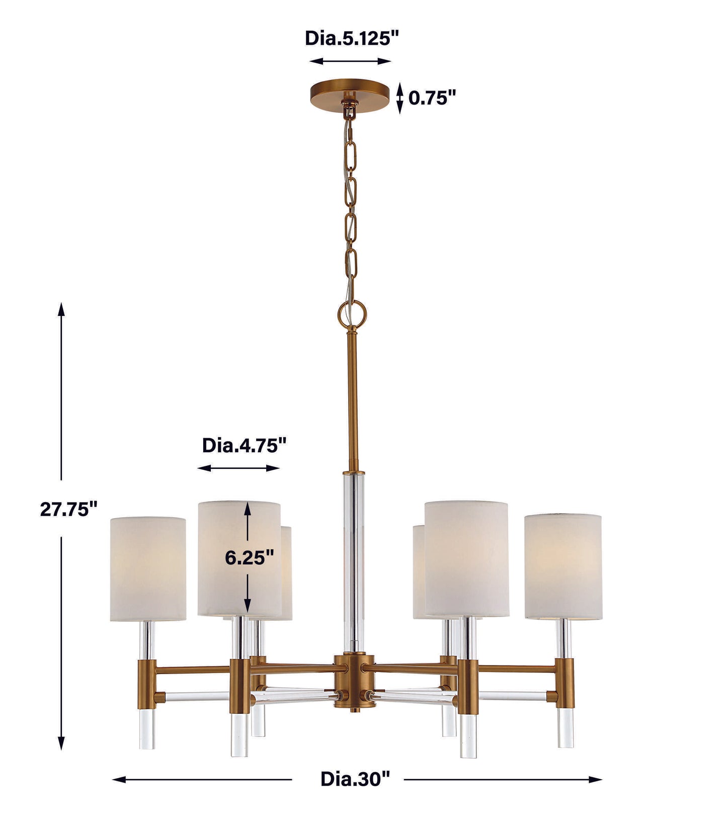 Welkin, 6 Lt Chandelier