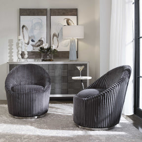 CRUE SWIVEL CHAIR, GUNMETAL