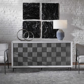 CHECKERBOARD 4 DOOR CABINET