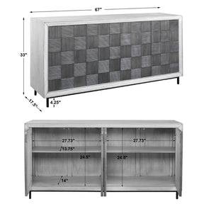 CHECKERBOARD 4 DOOR CABINET