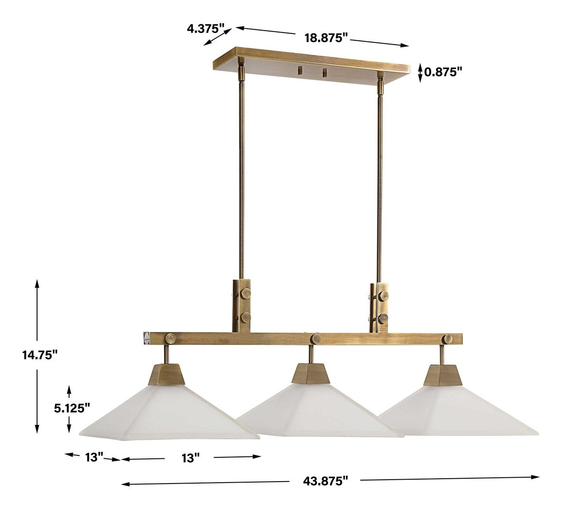 Brookdale, 3 Lt Linear Chandelier