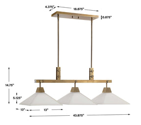 Brookdale, 3 Lt Linear Chandelier