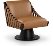 Millwin Vegan Leather Swivel Accent Chair