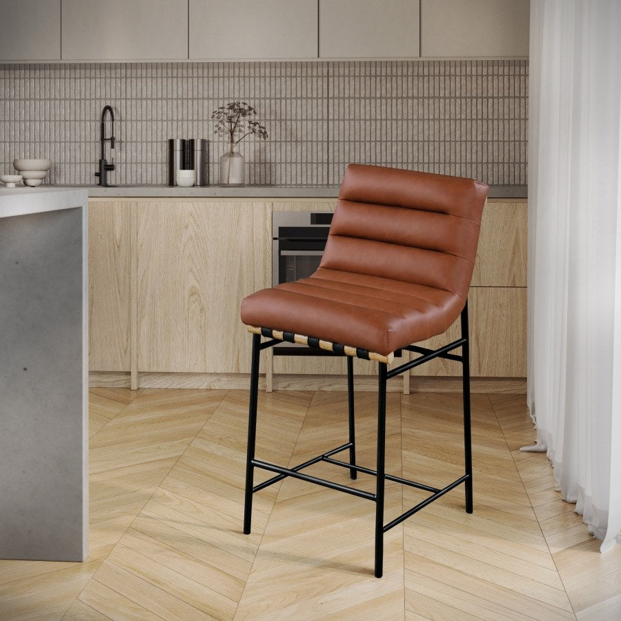 Burke Vegan Leather Counter Stool Sold as a Set of 2-Priced Individually